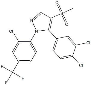 1-[2-chloro-4-(trifluoromethyl)phenyl]-5-(3,4-dichlorophenyl)-4-(methylsulfonyl)-1H-pyrazole Struktur