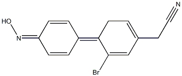 2-(3-bromo-4-hydroxyiminocyclohexa-2,5-dienyliden)-2-phenylacetonitrile Struktur