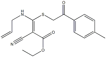 ethyl 3-(allylamino)-2-cyano-3-{[2-(4-methylphenyl)-2-oxoethyl]thio}acrylate Struktur