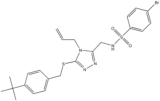 N-[(4-allyl-5-{[4-(tert-butyl)benzyl]sulfanyl}-4H-1,2,4-triazol-3-yl)methyl]-4-bromobenzenesulfonamide Struktur