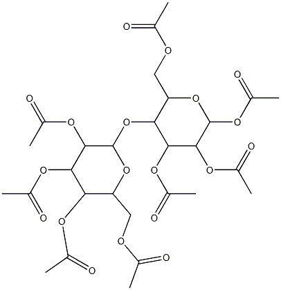 2,3-di(acetyloxy)-6-[(acetyloxy)methyl]-5-({3,4,5-tri(acetyloxy)-6-[(acetyloxy)methyl]tetrahydro-2H-pyran-2-yl}oxy)tetrahydro-2H-pyran-4-yl acetate Struktur