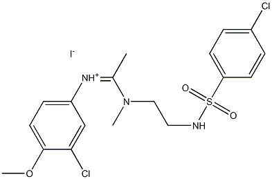 3-chloro-N-{(Z)-1-[(2-{[(4-chlorophenyl)sulfonyl]amino}ethyl)(methyl)amino]ethylidene}-4-methoxybenzenaminium iodide Struktur