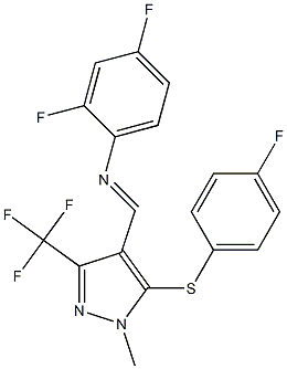 N-(2,4-difluorophenyl)-N-{(E)-[5-[(4-fluorophenyl)sulfanyl]-1-methyl-3-(trifluoromethyl)-1H-pyrazol-4-yl]methylidene}amine Struktur