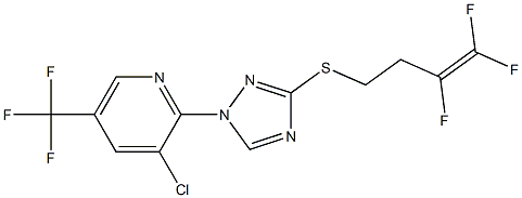 3-chloro-2-{3-[(3,4,4-trifluoro-3-butenyl)sulfanyl]-1H-1,2,4-triazol-1-yl}-5-(trifluoromethyl)pyridine Struktur