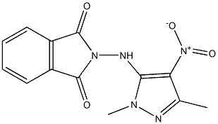 2-[(1,3-dimethyl-4-nitro-1H-pyrazol-5-yl)amino]isoindoline-1,3-dione Struktur