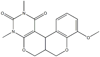 9-methoxy-2,4-dimethyl-4,6a,7,12b-tetrahydro-1H,6H-chromeno[4',3':4,5]pyrano[2,3-d]pyrimidine-1,3(2H)-dione Struktur