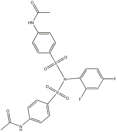 N1-{4-[({[4-(acetylamino)phenyl]sulfonyl}-2,4-difluoroanilino)sulfonyl]phenyl}acetamide Struktur