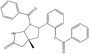 2-[(3aR)-1-benzoyl-3a-methyl-5-oxooctahydropyrrolo[2,3-b]pyrrol-2-yl]phenyl benzenecarboxylate Struktur