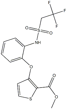 methyl 3-(2-{[(2,2,2-trifluoroethyl)sulfonyl]amino}phenoxy)-2-thiophenecarboxylate Struktur