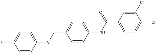 3,4-dichloro-N-(4-{[(4-fluorophenyl)sulfanyl]methyl}phenyl)benzenecarboxamide Struktur