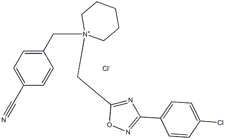 1-{[3-(4-chlorophenyl)-1,2,4-oxadiazol-5-yl]methyl}-1-(4-cyanobenzyl)hexahy dropyridinium chloride Struktur