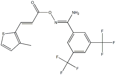 O1-[3-(3-methyl-2-thienyl)acryloyl]-3,5-di(trifluoromethyl)benzene-1-carbohydroximamide Struktur