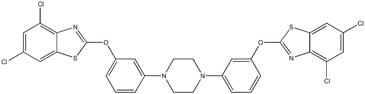 4,6-dichloro-2-[3-(4-{3-[(4,6-dichloro-1,3-benzothiazol-2-yl)oxy]phenyl}piperazino)phenoxy]-1,3-benzothiazole Struktur