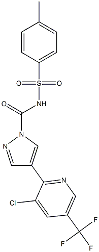 N-({4-[3-chloro-5-(trifluoromethyl)-2-pyridinyl]-1H-pyrazol-1-yl}carbonyl)-4-methylbenzenesulfonamide Struktur