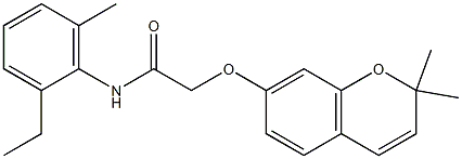 N1-(2-ethyl-6-methylphenyl)-2-[(2,2-dimethyl-2H-chromen-7-yl)oxy]acetamide Struktur