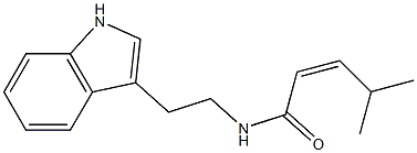 (Z)-N-[2-(1H-indol-3-yl)ethyl]-4-methyl-2-pentenamide Struktur