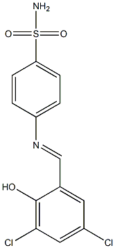 4-[(3,5-dichloro-2-hydroxybenzylidene)amino]benzene-1-sulfonamide Struktur