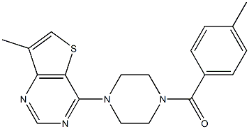 (4-methylphenyl)[4-(7-methylthieno[3,2-d]pyrimidin-4-yl)piperazino]methanone Struktur