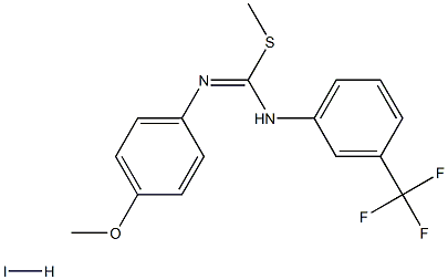 methyl N-(4-methoxyphenyl)-[3-(trifluoromethyl)anilino]methanimidothioate hydroiodide Struktur