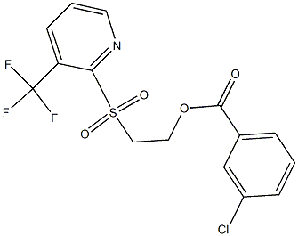 2-{[3-(trifluoromethyl)-2-pyridyl]sulfonyl}ethyl 3-chlorobenzoate Struktur