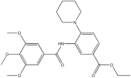 ethyl 4-piperidino-3-[(3,4,5-trimethoxybenzoyl)amino]benzoate Struktur