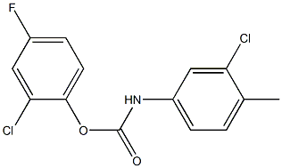 2-chloro-4-fluorophenyl N-(3-chloro-4-methylphenyl)carbamate Struktur