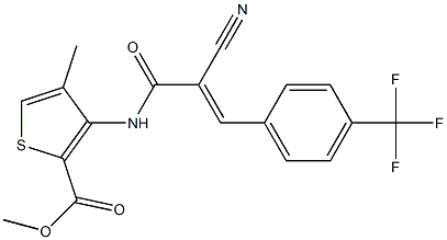 methyl 3-({2-cyano-3-[4-(trifluoromethyl)phenyl]acryloyl}amino)-4-methylthi ophene-2-carboxylate Struktur