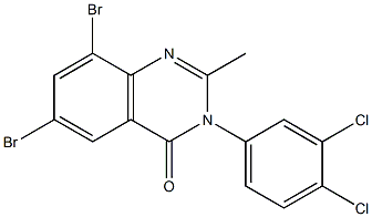 6,8-dibromo-3-(3,4-dichlorophenyl)-2-methyl-3,4-dihydroquinazolin-4-one Struktur