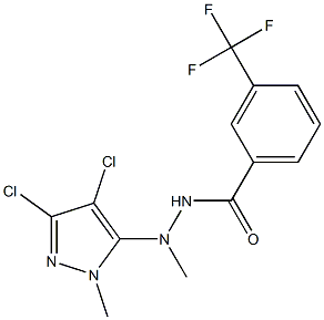 N'-(3,4-dichloro-1-methyl-1H-pyrazol-5-yl)-N'-methyl-3-(trifluoromethyl)benzenecarbohydrazide Struktur