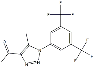 1-{1-[3,5-di(trifluoromethyl)phenyl]-5-methyl-1H-1,2,3-triazol-4-yl}ethan-1-one Struktur