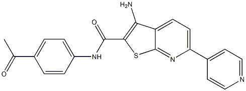 N-(4-acetylphenyl)-3-amino-6-(4-pyridinyl)thieno[2,3-b]pyridine-2-carboxamide Struktur