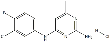 N4-(3-chloro-4-fluorophenyl)-6-methylpyrimidine-2,4-diamine hydrochloride Struktur