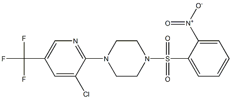 1-[3-chloro-5-(trifluoromethyl)-2-pyridinyl]-4-[(2-nitrophenyl)sulfonyl]piperazine Struktur