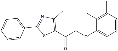 2-(2,3-dimethylphenoxy)-1-(4-methyl-2-phenyl-1,3-thiazol-5-yl)-1-ethanone Struktur