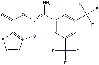 O1-[(3-chloro-2-thienyl)carbonyl]-3,5-di(trifluoromethyl)benzene-1-carbohydroximamide Struktur