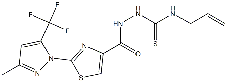 N-allyl-2-({2-[3-methyl-5-(trifluoromethyl)-1H-pyrazol-1-yl]-1,3-thiazol-4-yl}carbonyl)-1-hydrazinecarbothioamide Struktur