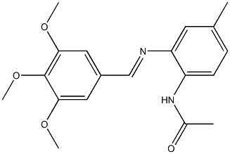 N1-{4-methyl-2-[(3,4,5-trimethoxybenzylidene)amino]phenyl}acetamide Struktur