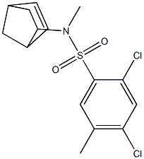 N1-bicyclo[2.2.1]hept-5-en-2-yl-N1,5-dimethyl-2,4-dichlorobenzene-1-sulfonamide Struktur