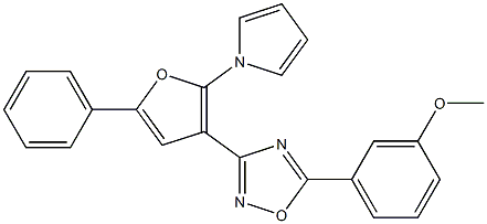 5-(3-methoxyphenyl)-3-[5-phenyl-2-(1H-pyrrol-1-yl)-3-furyl]-1,2,4-oxadiazole Struktur