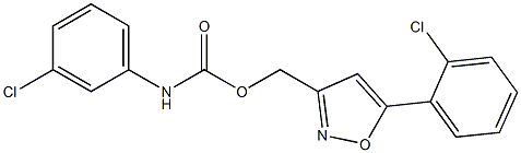 [5-(2-chlorophenyl)-3-isoxazolyl]methyl N-(3-chlorophenyl)carbamate Struktur