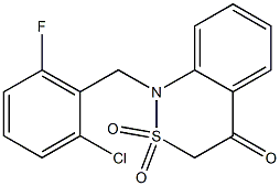 1-(2-chloro-6-fluorobenzyl)-1,2,3,4-tetrahydro-2lambda~6~,1-benzothiazine-2,2,4-trione Struktur