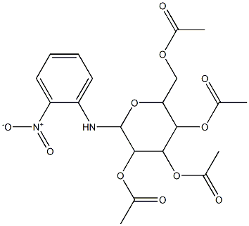 3,5-di(acetyloxy)-2-[(acetyloxy)methyl]-6-(2-nitroanilino)tetrahydro-2H-pyran-4-yl acetate Struktur