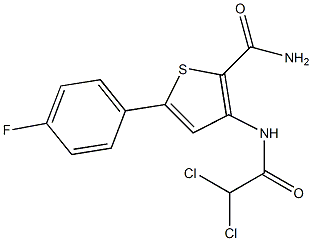 3-[(2,2-dichloroacetyl)amino]-5-(4-fluorophenyl)thiophene-2-carboxamide Struktur