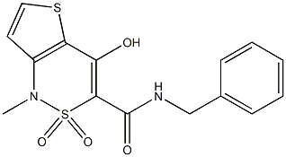 N-benzyl-4-hydroxy-1-methyl-2,2-dioxo-1,2-dihydro-2lambda~6~-thieno[3,2-c][1,2]thiazine-3-carboxamide Struktur