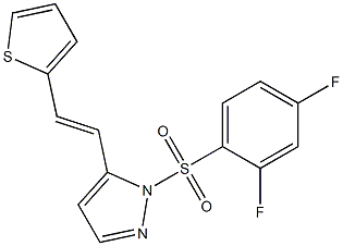 1-[(2,4-difluorophenyl)sulfonyl]-5-[2-(2-thienyl)vinyl]-1H-pyrazole Struktur