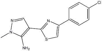 4-[4-(4-chlorophenyl)-1,3-thiazol-2-yl]-1-methyl-1H-pyrazol-5-amine Struktur