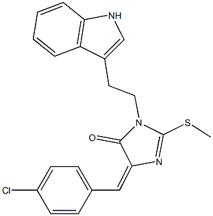 4-(4-chlorobenzylidene)-1-[2-(1H-indol-3-yl)ethyl]-2-(methylthio)-4,5-dihydro-1H-imidazol-5-one Struktur