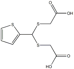 2-{[[(carboxymethyl)thio](2-thienyl)methyl]thio}acetic acid Struktur