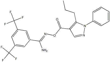 O1-[(1-phenyl-5-propyl-1H-pyrazol-4-yl)carbonyl]-3,5-di(trifluoromethyl)benzene-1-carbohydroximamide Struktur