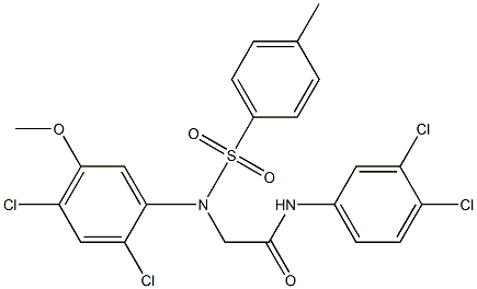 2-{2,4-dichloro-5-methoxy[(4-methylphenyl)sulfonyl]anilino}-N-(3,4-dichlorophenyl)acetamide Struktur